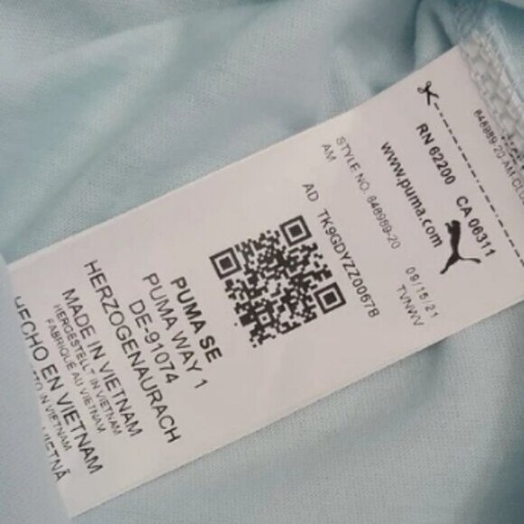 Puma Women's Size L Bust 44 Blue Crew Neck Logo Short Sleeve T-Shirt - Picture 5 of 13